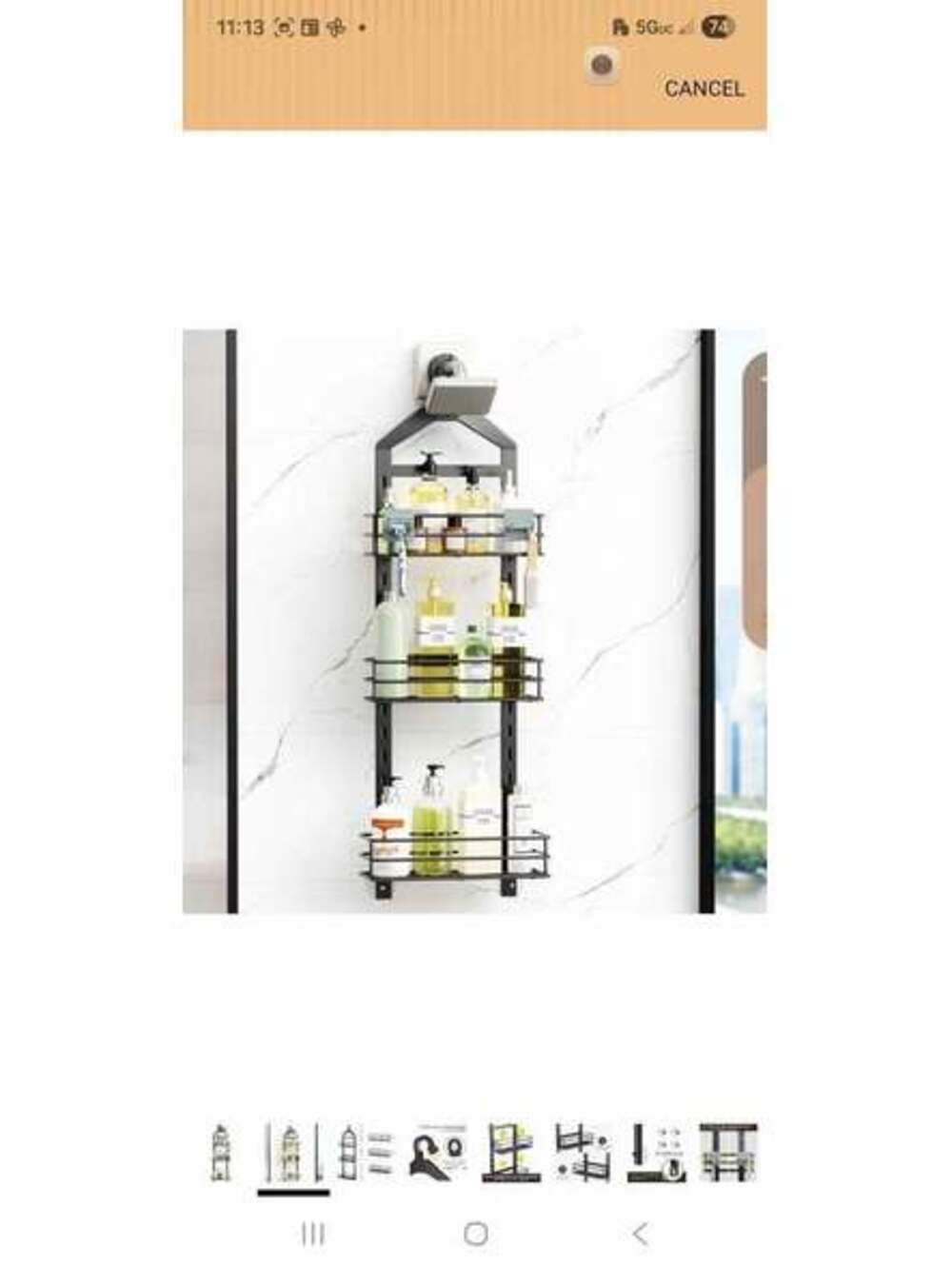 Shower Caddy Organizer – Over Head, No Drill 🚿